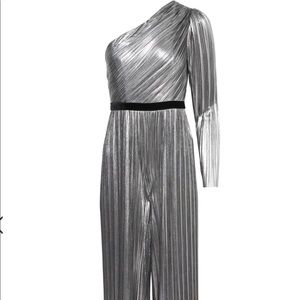 BCBG One Shoulder Metallic Jumpsuit